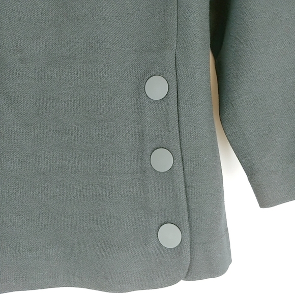 CAbi Utility Top Womens S Black Cropped Knit 3/4 Sleeve Snap Details Round Neck - Picture 6 of 9